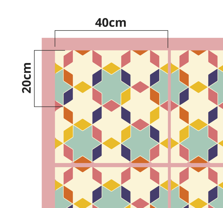 Colorful Tessellation geometric vinyl carpet - TenStickers