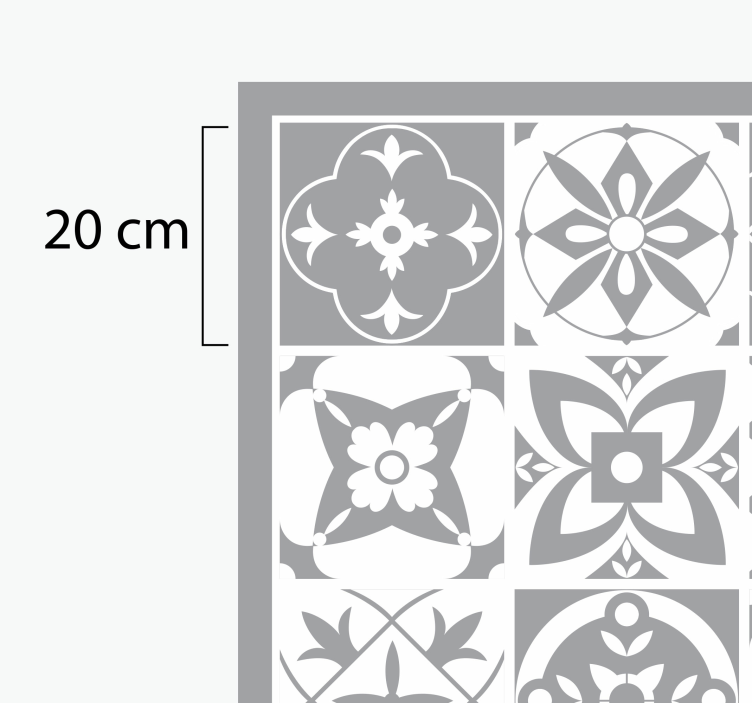 Grey elegant tile vinyl carpet - TenStickers