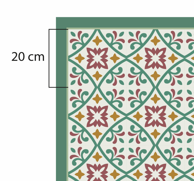 Elegant floral mosaic kitchen vinyl carpet - TenStickers