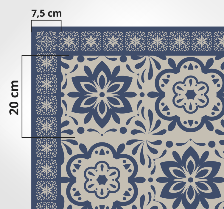 Floral Motif Pattern tile vinyl carpet - TenStickers