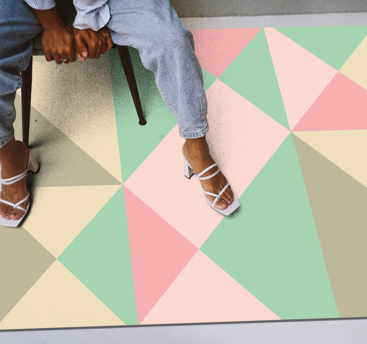 Geometric colorblock geometric vinyl carpet - TenStickers