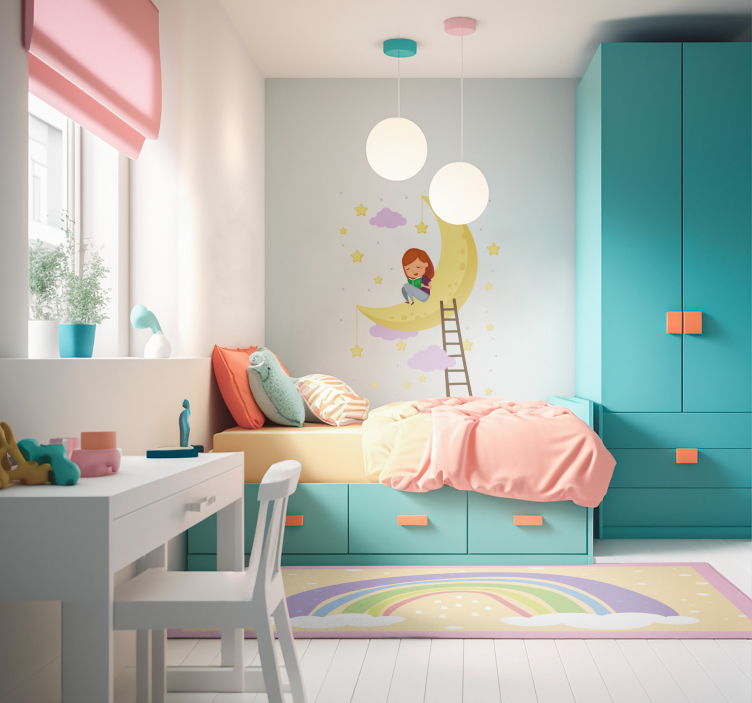 Pastel Rainbow kids vinyl carpet - TenStickers