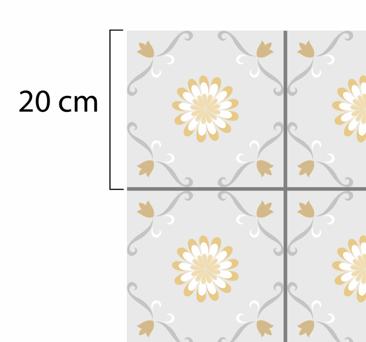 Elegant botanical design tile vinyl carpet - TenStickers