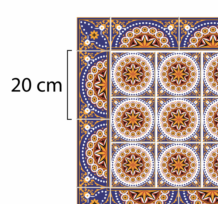 Mandala Mosaic Pattern tile vinyl carpet - TenStickers