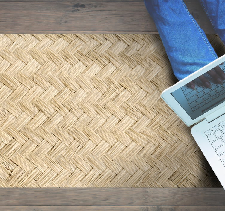 Basket weave imitation wood effect vinyl carpet - TenStickers