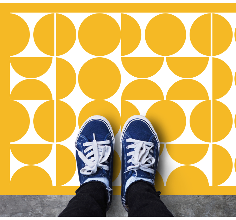 Yellow Circle Pattern geometric vinyl carpet - TenStickers