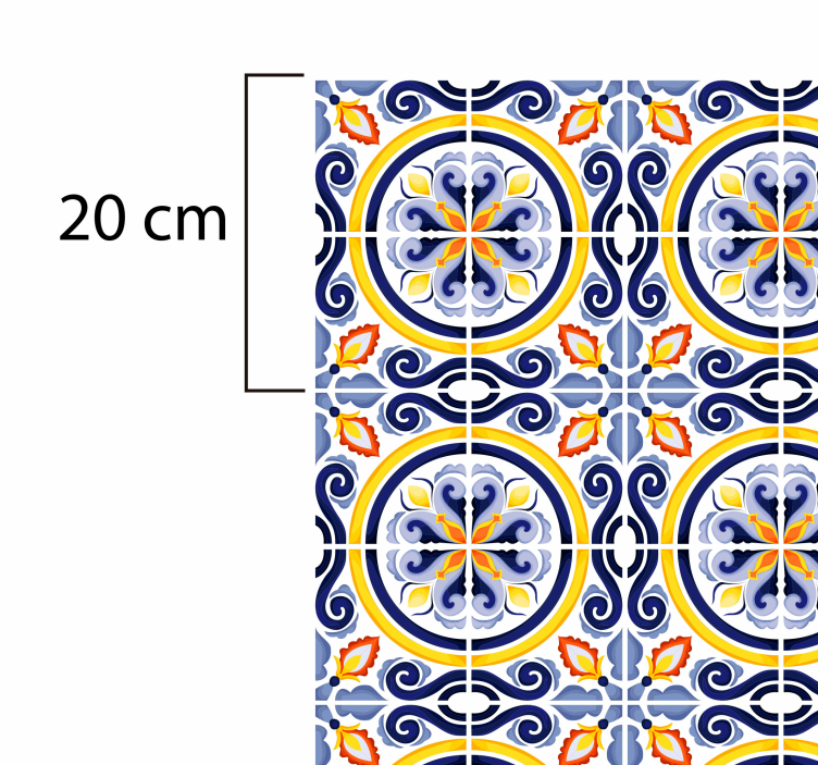 Intricate Mediterranean Motif tile vinyl carpet - TenStickers