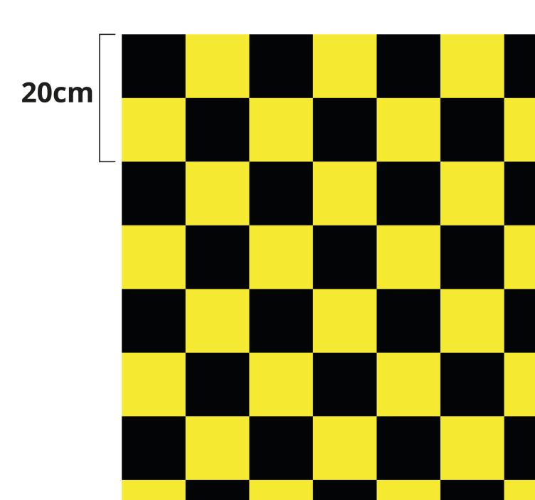 Yellow and black chess board geometric rug - TenStickers