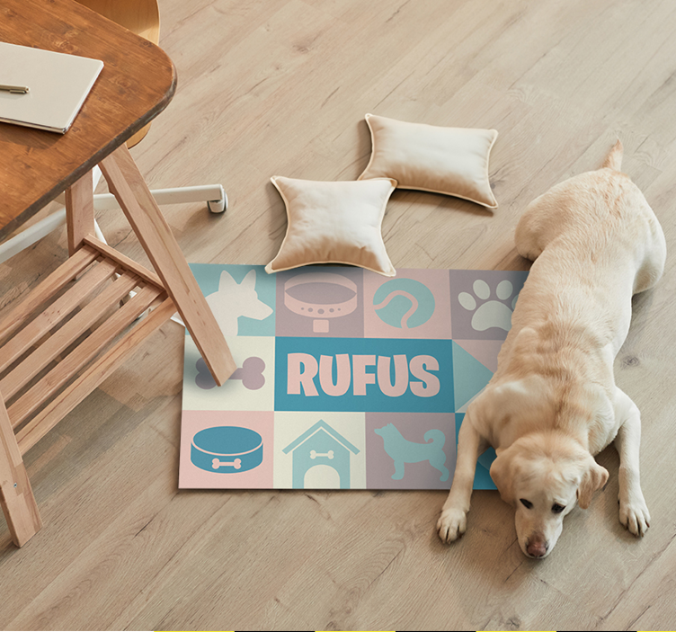 Dogs personalized animal mat - TenStickers