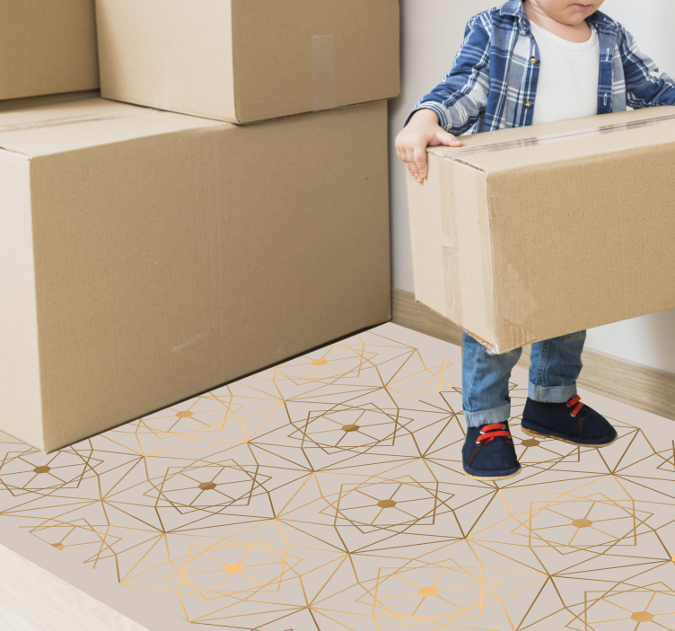 Abstract pattern of lines geometric rug - TenStickers