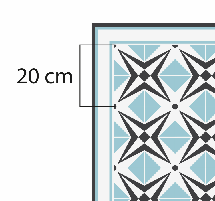 Star blue motif mosaic vinyl carpet - TenStickers