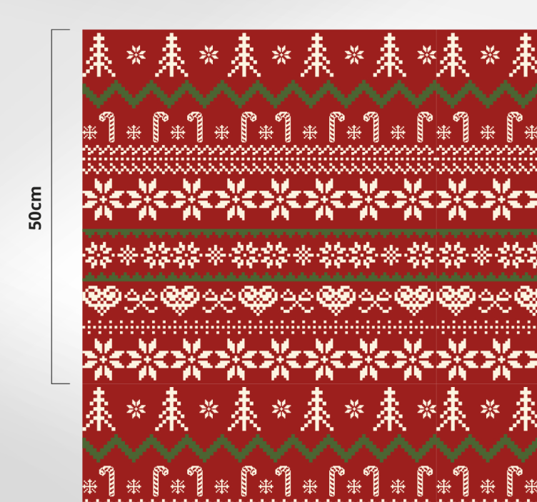 Red textile pattern Christmas rug - TenStickers