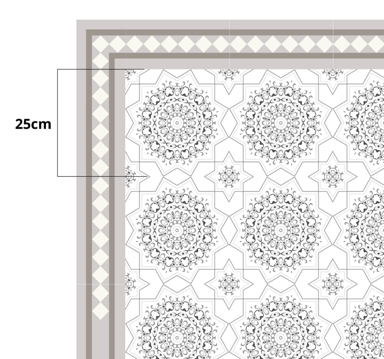 Moroccan light grey design dining room vinyl carpet - TenStickers
