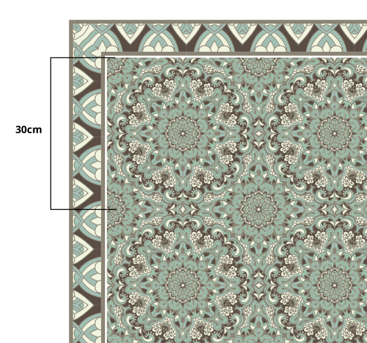 Floral tile pattern dining room vinyl carpet - TenStickers