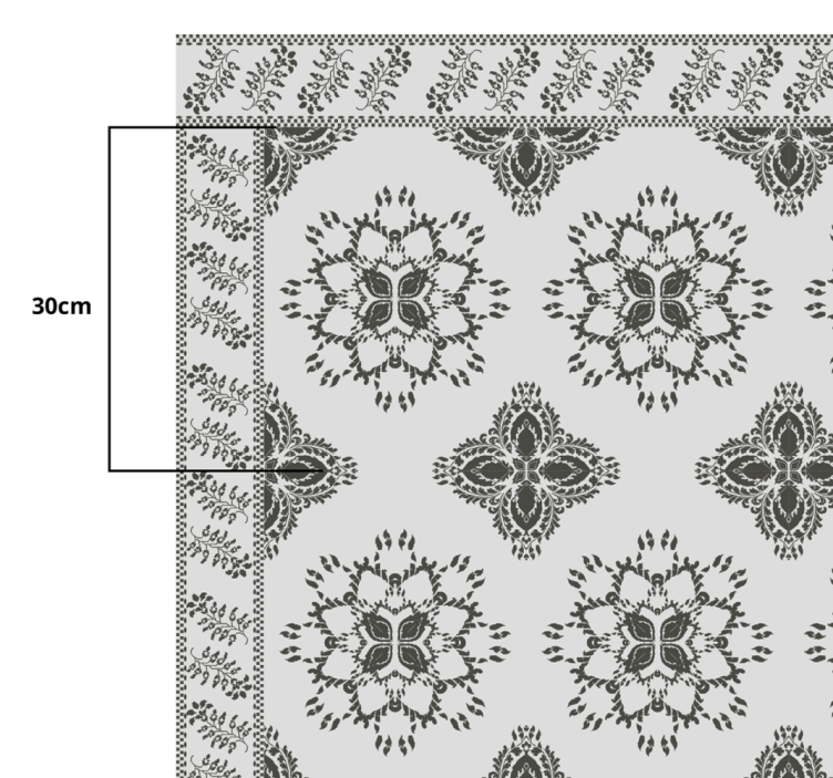 Floral vintage design dining room vinyl carpet - TenStickers