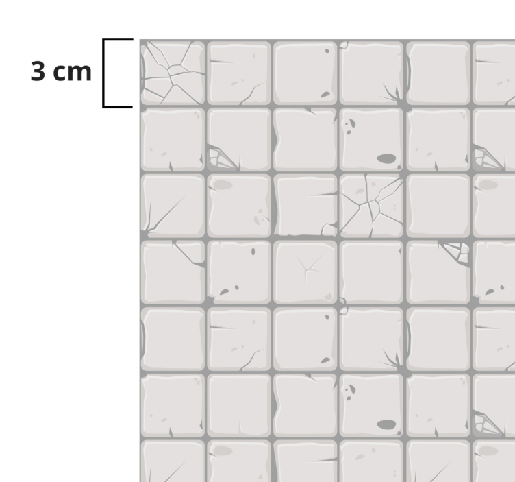 light grey aged tiles tile vinyl carpet - TenStickers