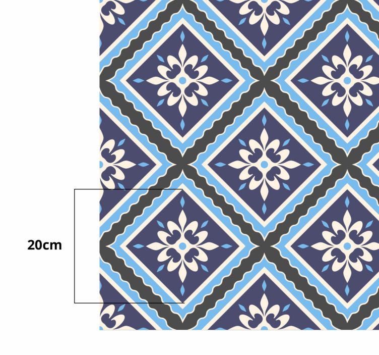 Tile Floral Pattern kitchen vinyl carpet - TenStickers