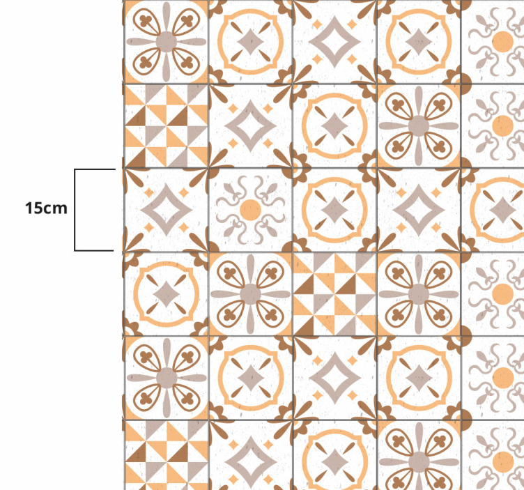 Ornate Patterned tile vinyl carpet - TenStickers