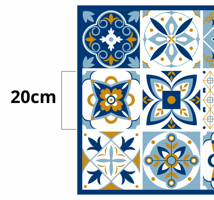 Ceramic Inspired tile vinyl carpet - TenStickers