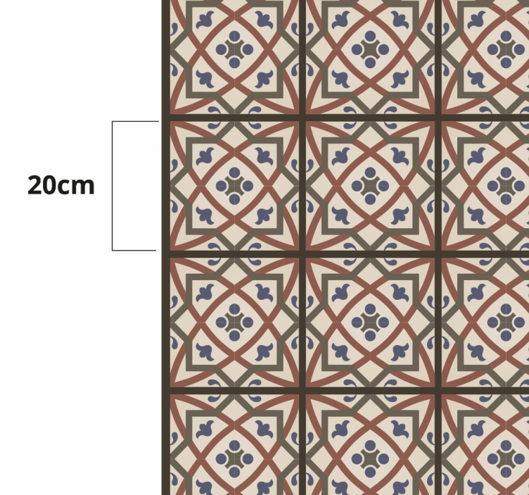Mediterranean Pattern tile vinyl carpet - TenStickers