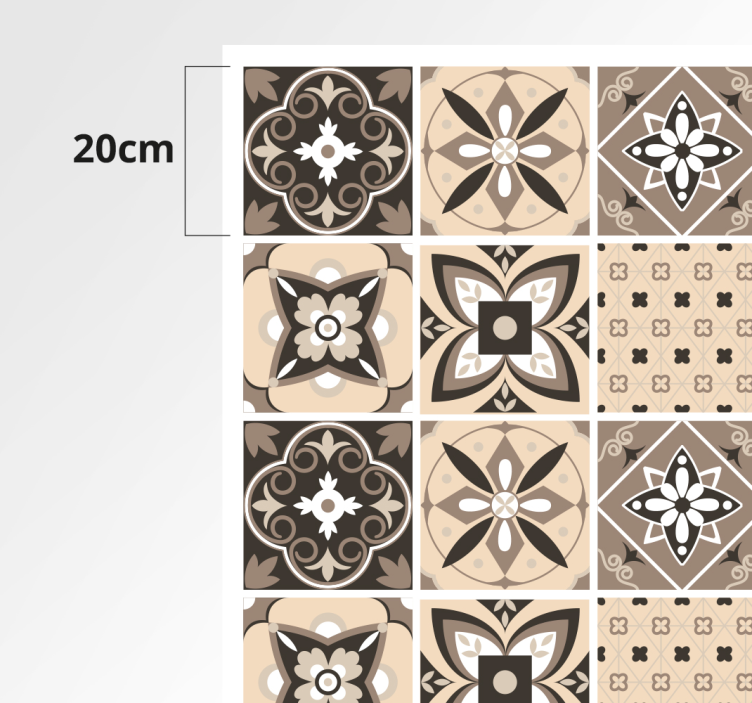 Geometric Tile Pattern floor carpet tiles - TenStickers
