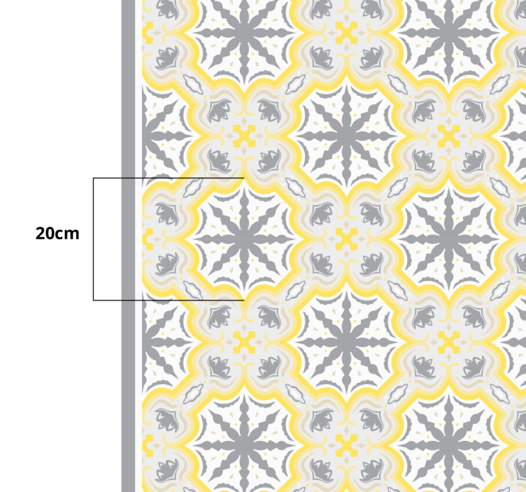 Gray and Yello Star Pattern kitchen vinyl carpet - TenStickers