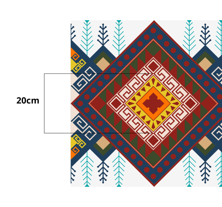 Ethnic vinyl carpet with ethnic geometric design - TenStickers