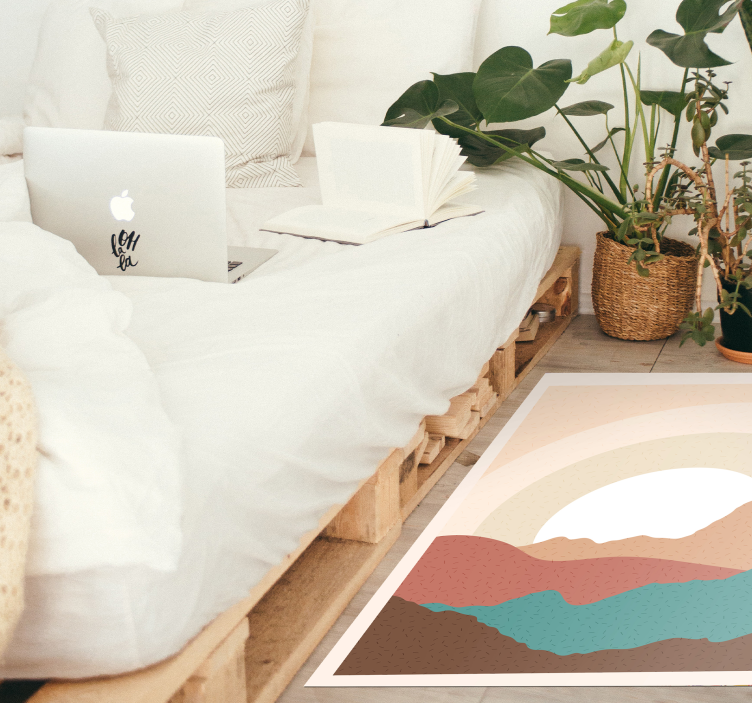 Abstract Mountain Layers nature vinyl carpet - TenStickers