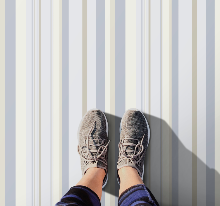 80's blue and beige stripes vintage rug - TenStickers