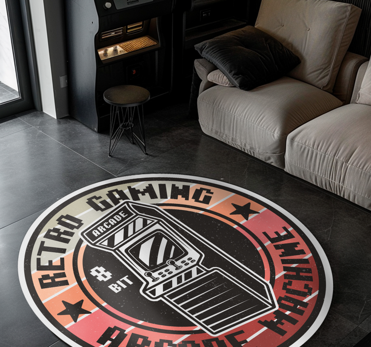 Retro Arcade Gaming Circle teen vinyl carpet - TenStickers