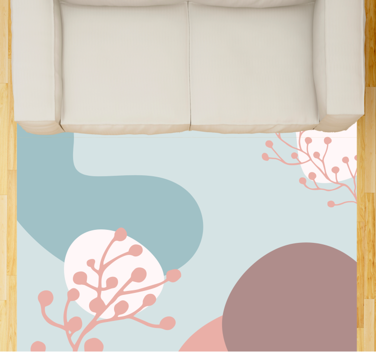 Abstract Botanical Shapes floral vinyl carpet - TenStickers