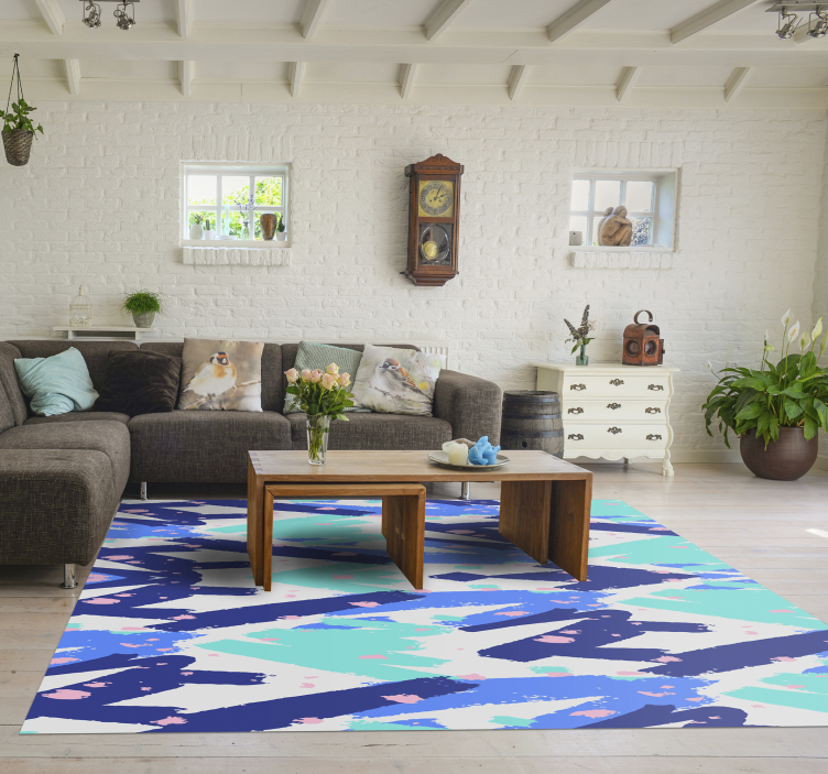 Abstract Camouflage Pattern living room vinyl carpet - TenStickers