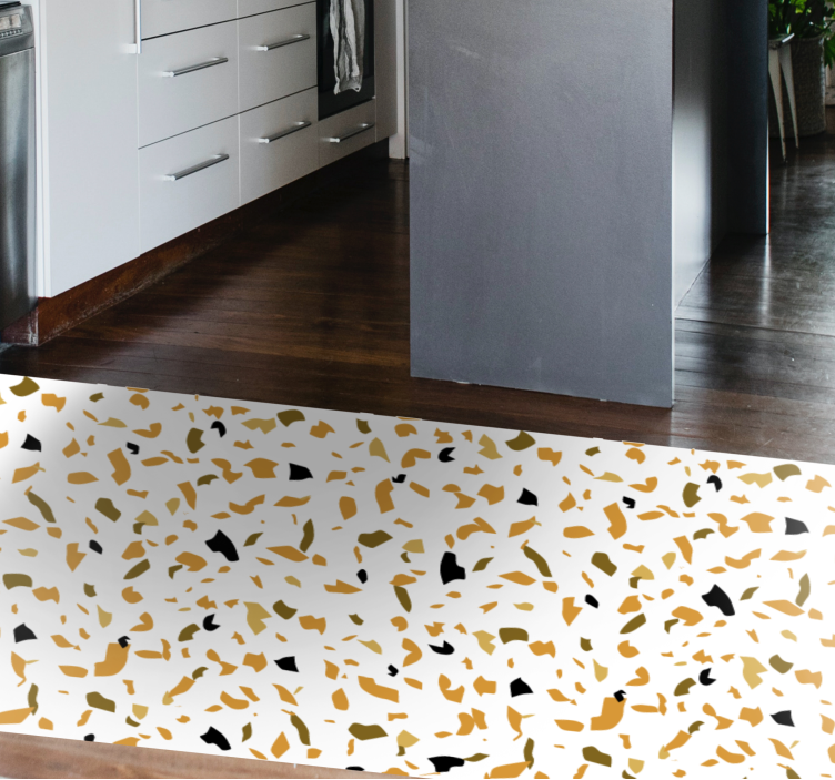 White and brown terrazzo texture vinyl carpet - TenStickers