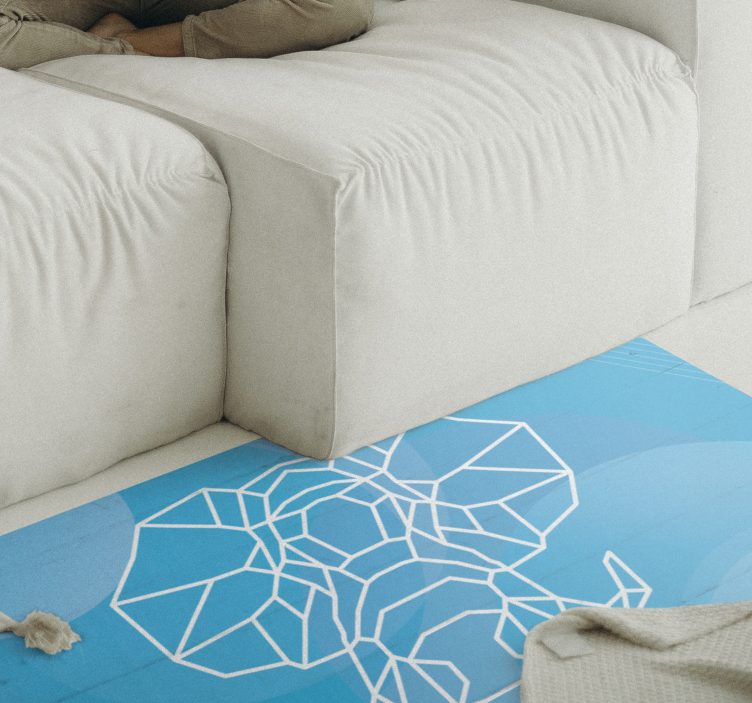 Blue elephant face animal vinyl carpet - TenStickers