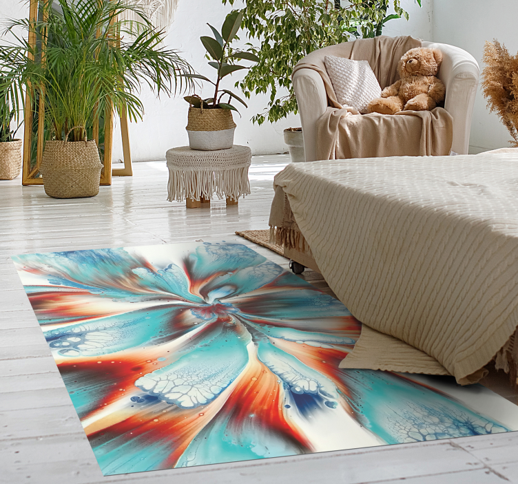 Abstract floral swirl bedroom vinyl carpet - TenStickers