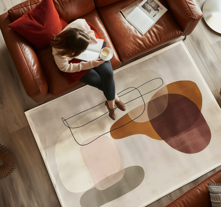 Abstract forms beige vinyl carpet - TenStickers
