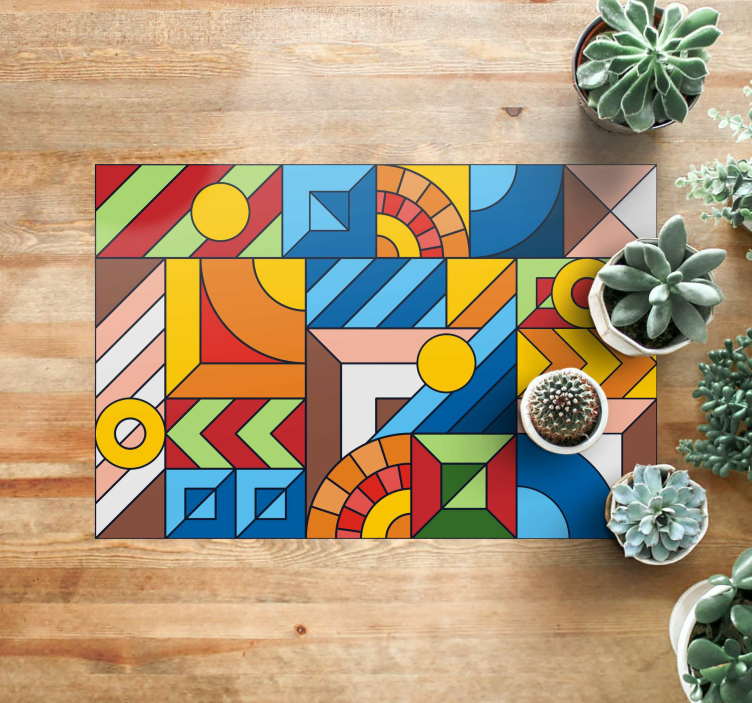 Abstract Geometrics geometric vinyl carpet - TenStickers