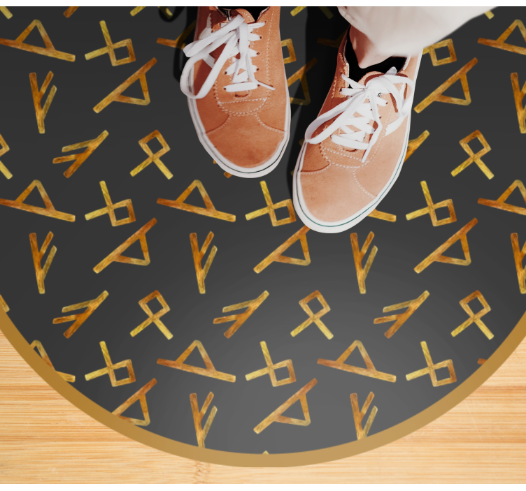 Abstract Golden Shapes geometric vinyl carpet - TenStickers