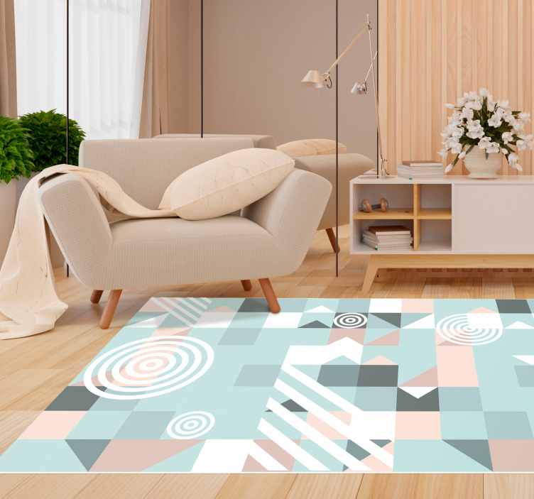 Abstract Motif geometric vinyl carpet - TenStickers