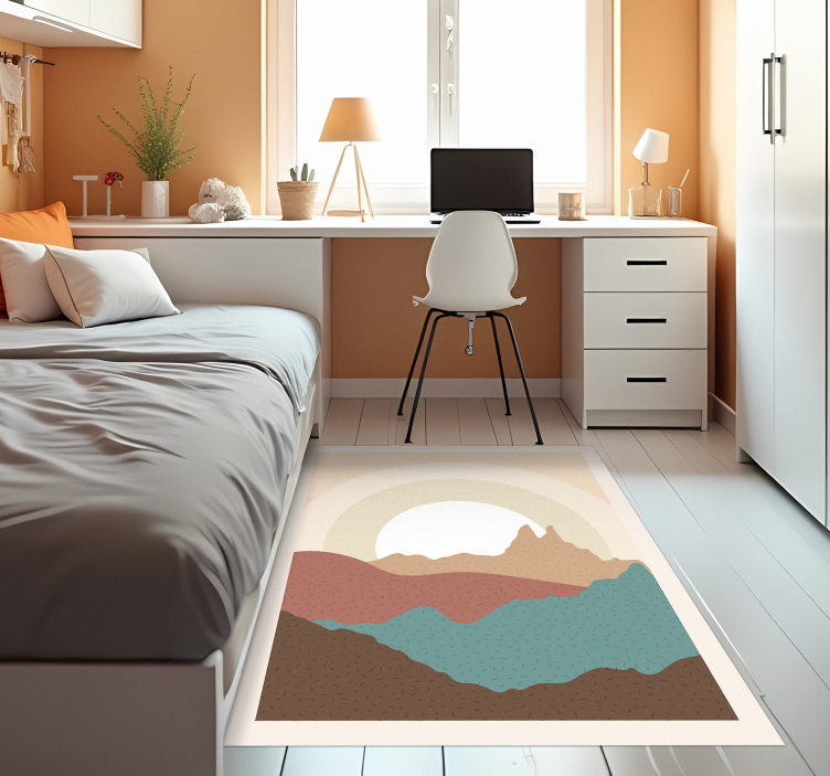 Abstract Mountain Layers nature vinyl carpet - TenStickers