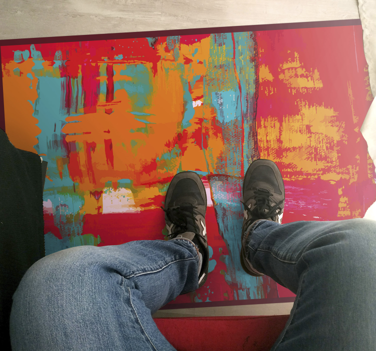 Abstract painting strokes geometric vinyl carpet - TenStickers