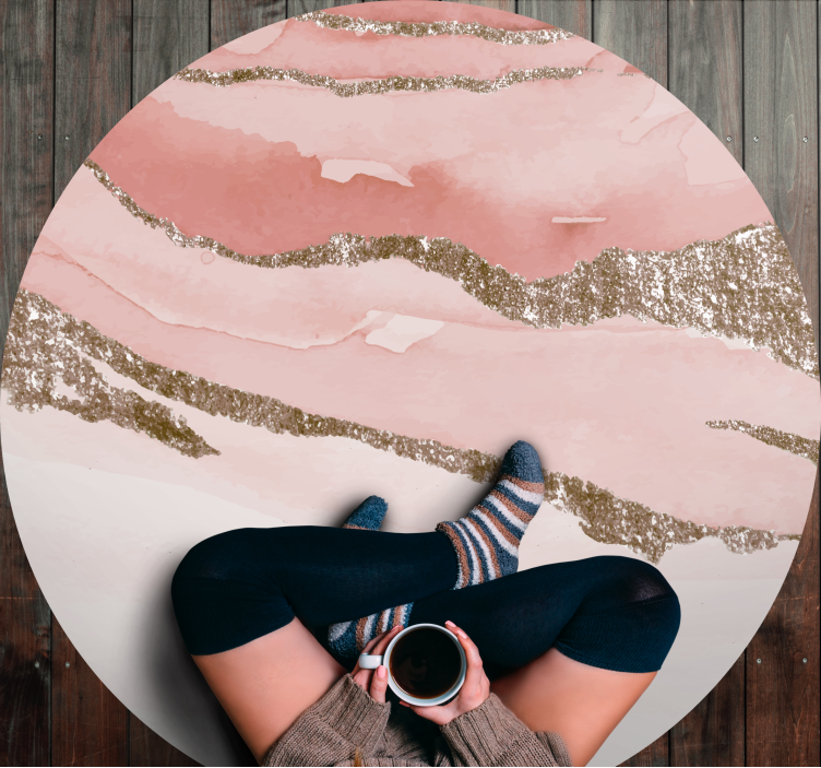 Abstract Textured Circular Design pink vinyl carpet - TenStickers