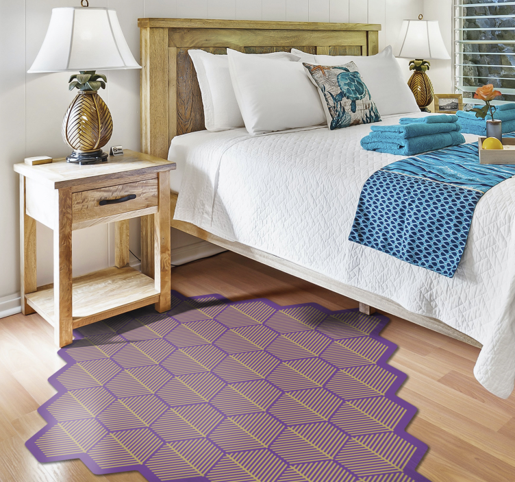 Abstract Purple Hexagons geometric vinyl carpet - TenStickers