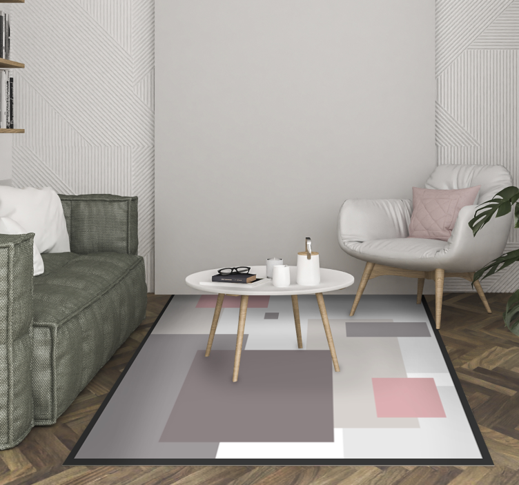 Abstract square composition living room vinyl carpet - TenStickers