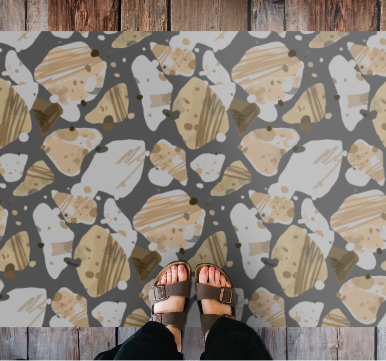 Abstract stone pattern wood effect vinyl carpet - TenStickers