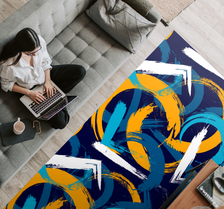 Abstract Swirls geometric vinyl carpet - TenStickers