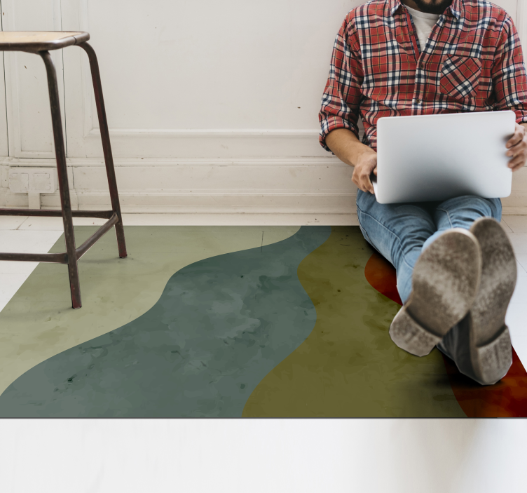 Abstract Wave Patterns living room vinyl carpet - TenStickers