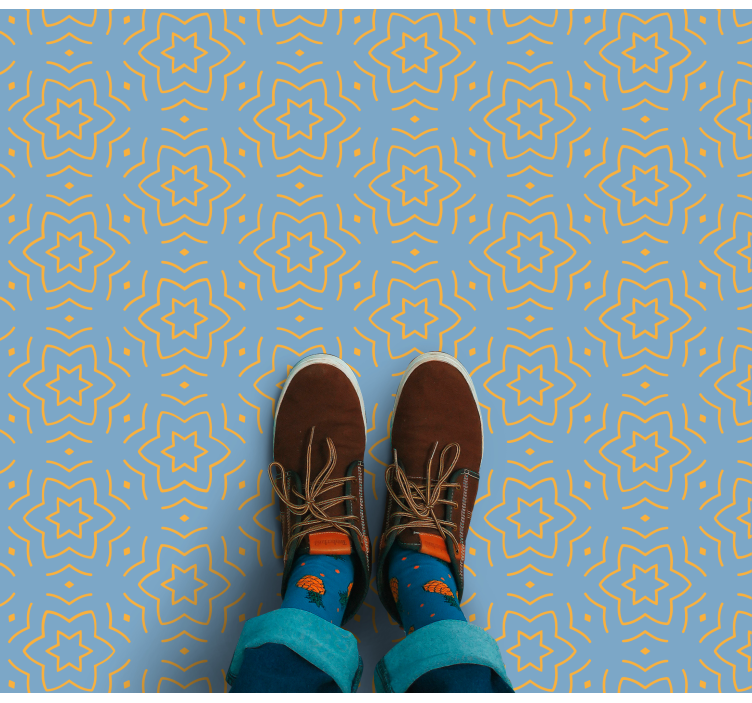 Abstract yelloow pattern star vinyl carpet - TenStickers