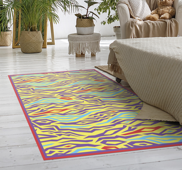 Abstract Zebra Stripes geometric vinyl carpet - TenStickers