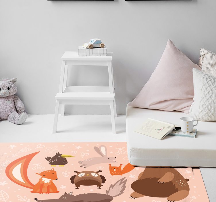 Adorable Animal Companions nursery vinyl carpet - TenStickers